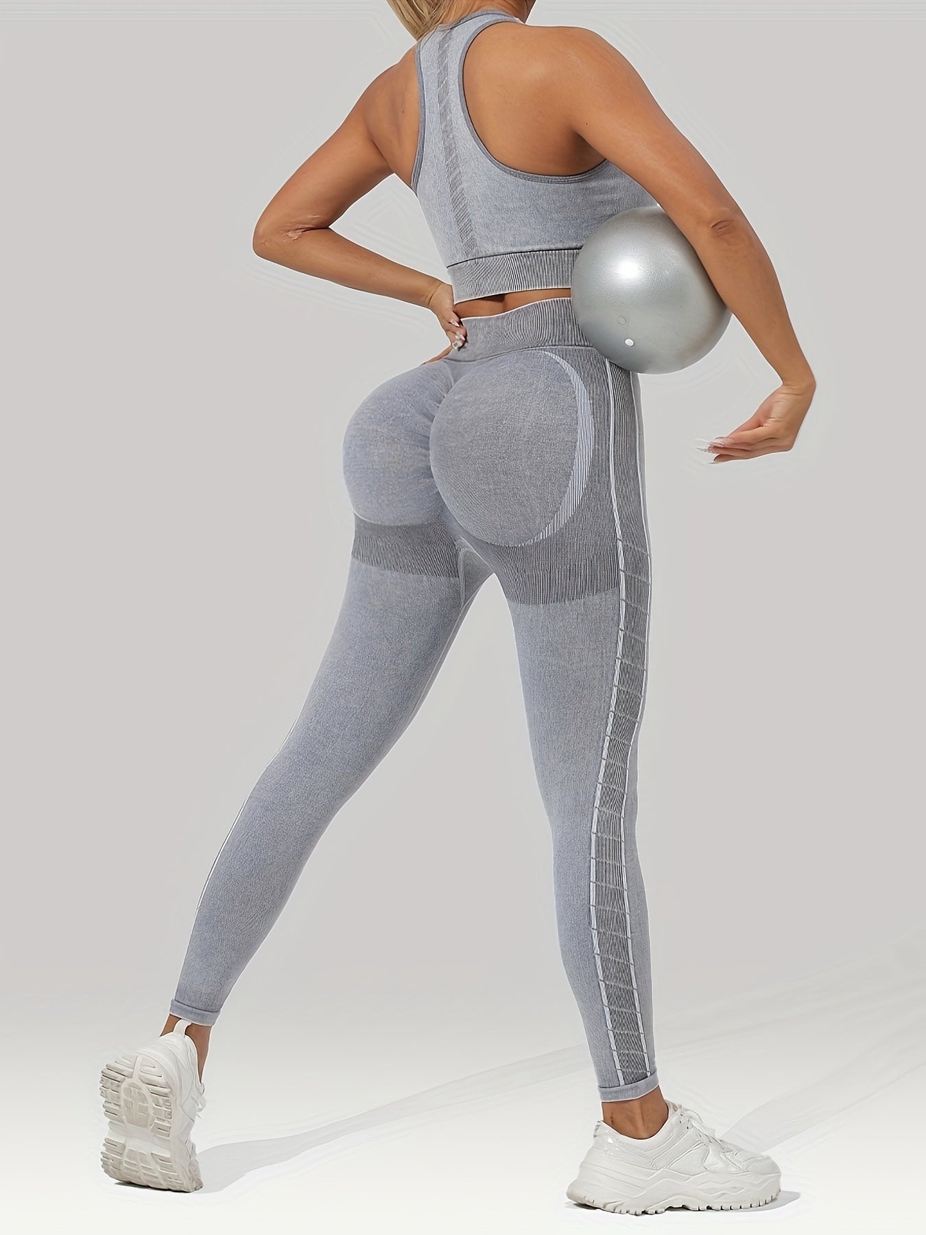 Conjunto yoga mujer, leggings control abdomen, ropa deportiva mujer.