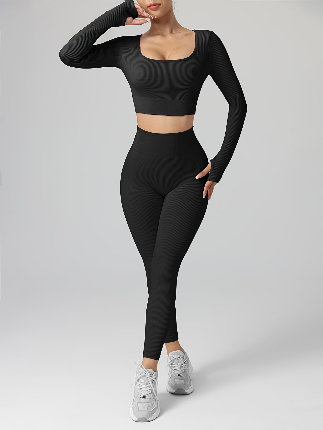 Leggings de Yoga Acanalados para Mujer, Mayas Elásticas Sin Costuras para Ejercicio de Fitness, Pantalones Largos Deportivos para Mujer.