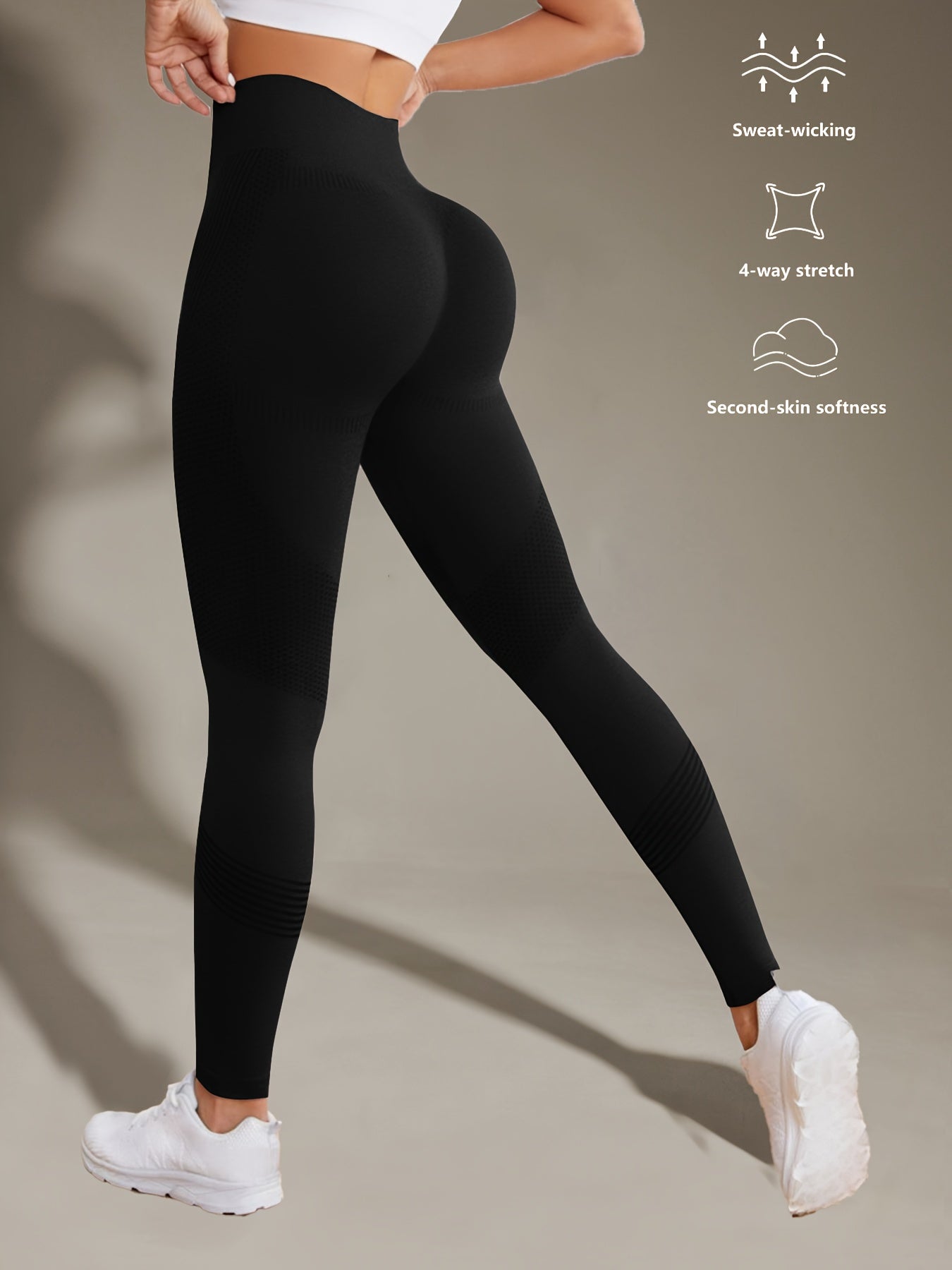 Leggings deportivos mujer, leggings secado rápido, leggings cintura alta, leggings yoga, ropa deportiva mujer, Miravia, yoga, running, entrenamiento, gimnasio, fitness, poliamida, elastano, sin costuras.