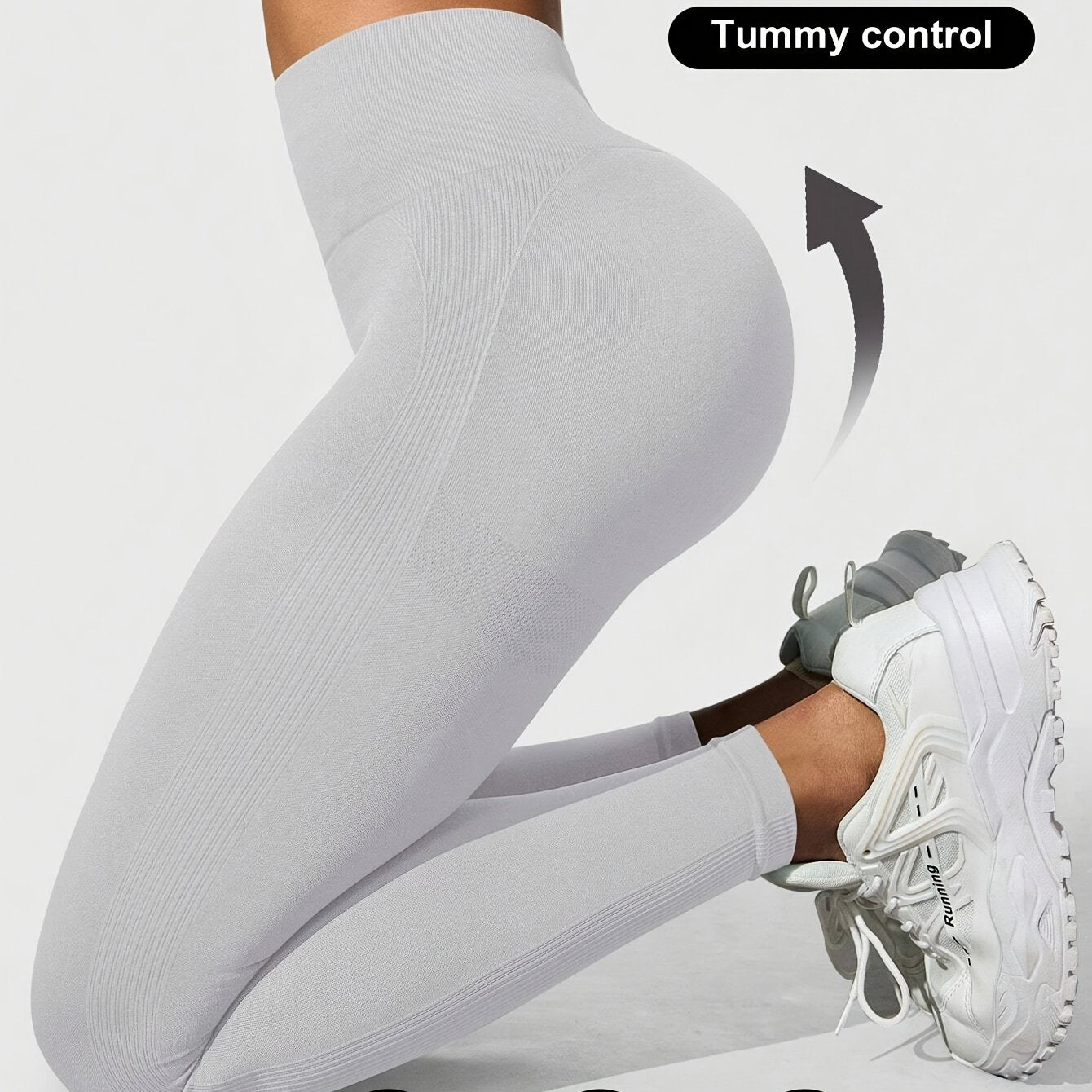 Leggings yoga mujer, leggings cintura alta, leggings rayas laterales, leggings deportivos mujer, ropa deportiva mujer, VIVAVIA, yoga, running, entrenamiento, gimnasio, fitness, poliamida, elastano, elásticos.