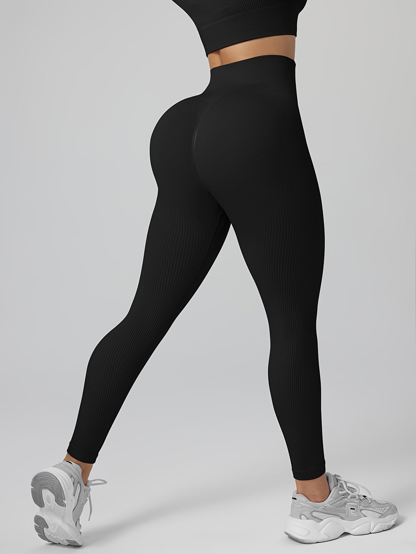 Leggings de Yoga Acanalados para Mujer, Mayas Elásticas Sin Costuras para Ejercicio de Fitness, Pantalones Largos Deportivos para Mujer.