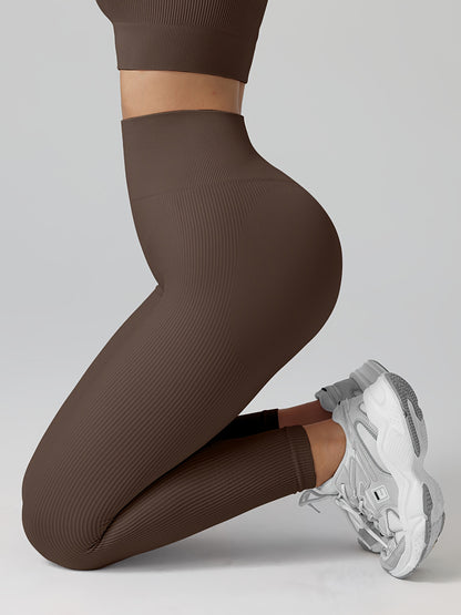 Leggings de Yoga Acanalados para Mujer, Mayas Elásticas Sin Costuras para Ejercicio de Fitness, Pantalones Largos Deportivos para Mujer.