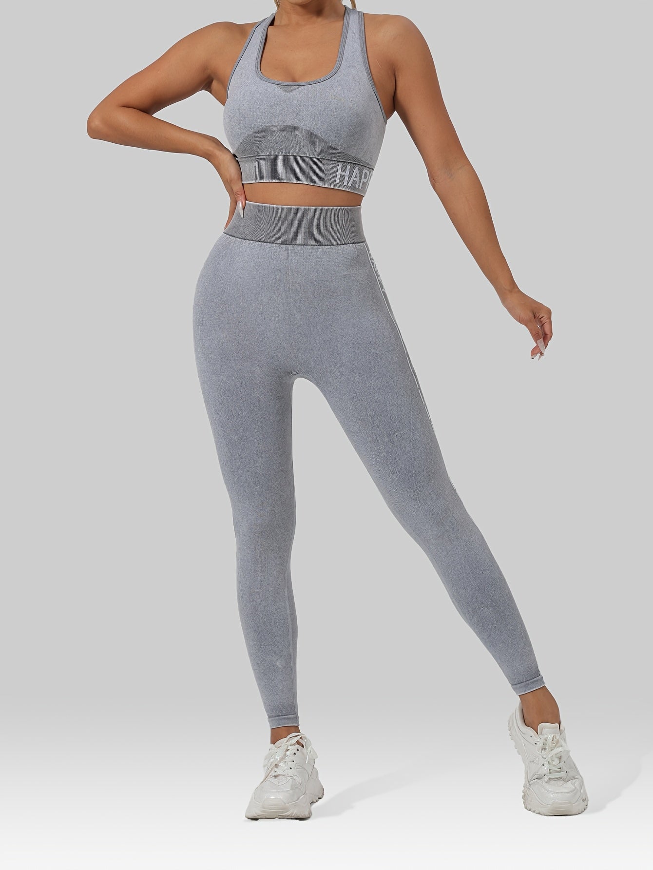 Conjunto yoga mujer, leggings control abdomen, ropa deportiva mujer.