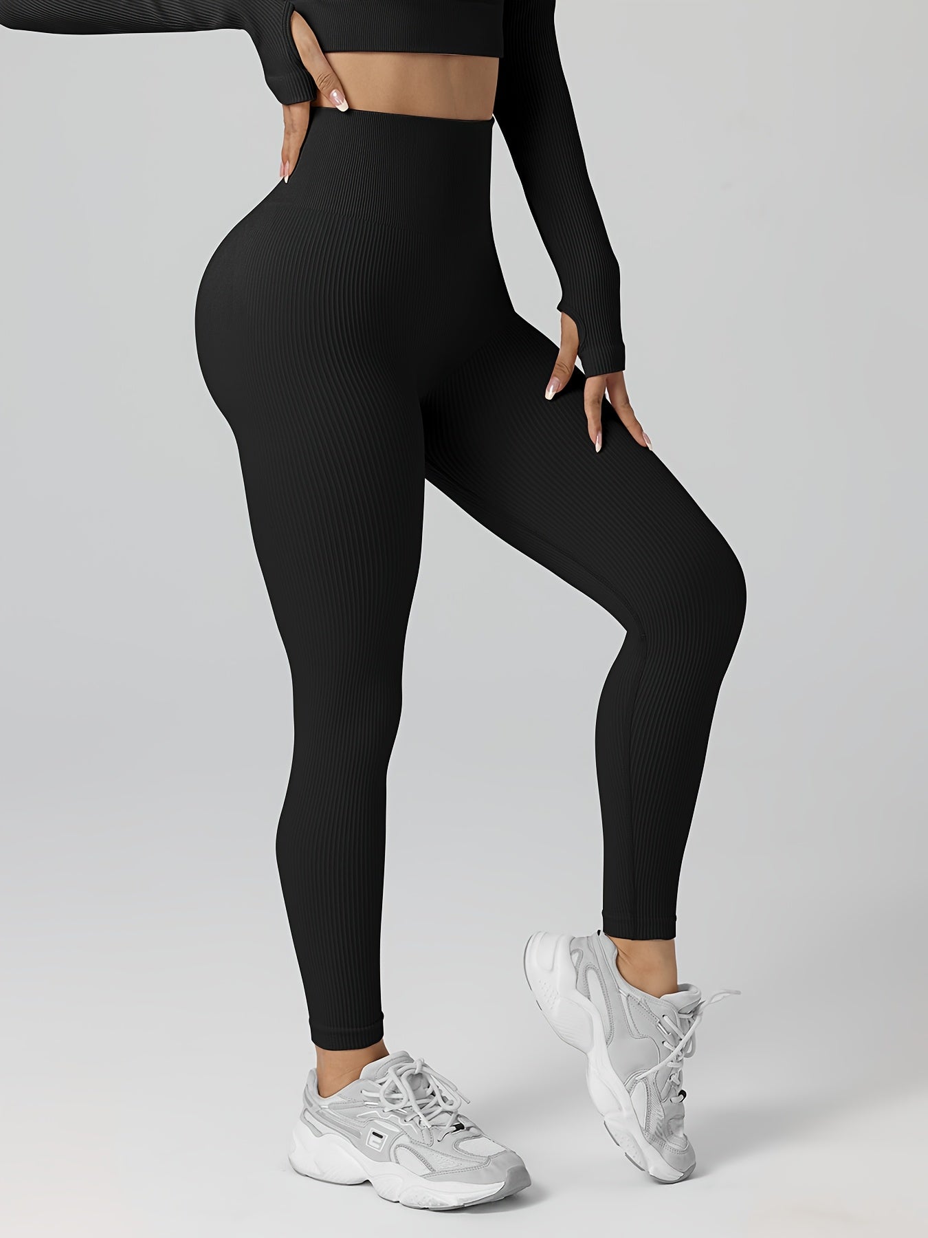 Leggings de Yoga Acanalados para Mujer, Mayas Elásticas Sin Costuras para Ejercicio de Fitness, Pantalones Largos Deportivos para Mujer.