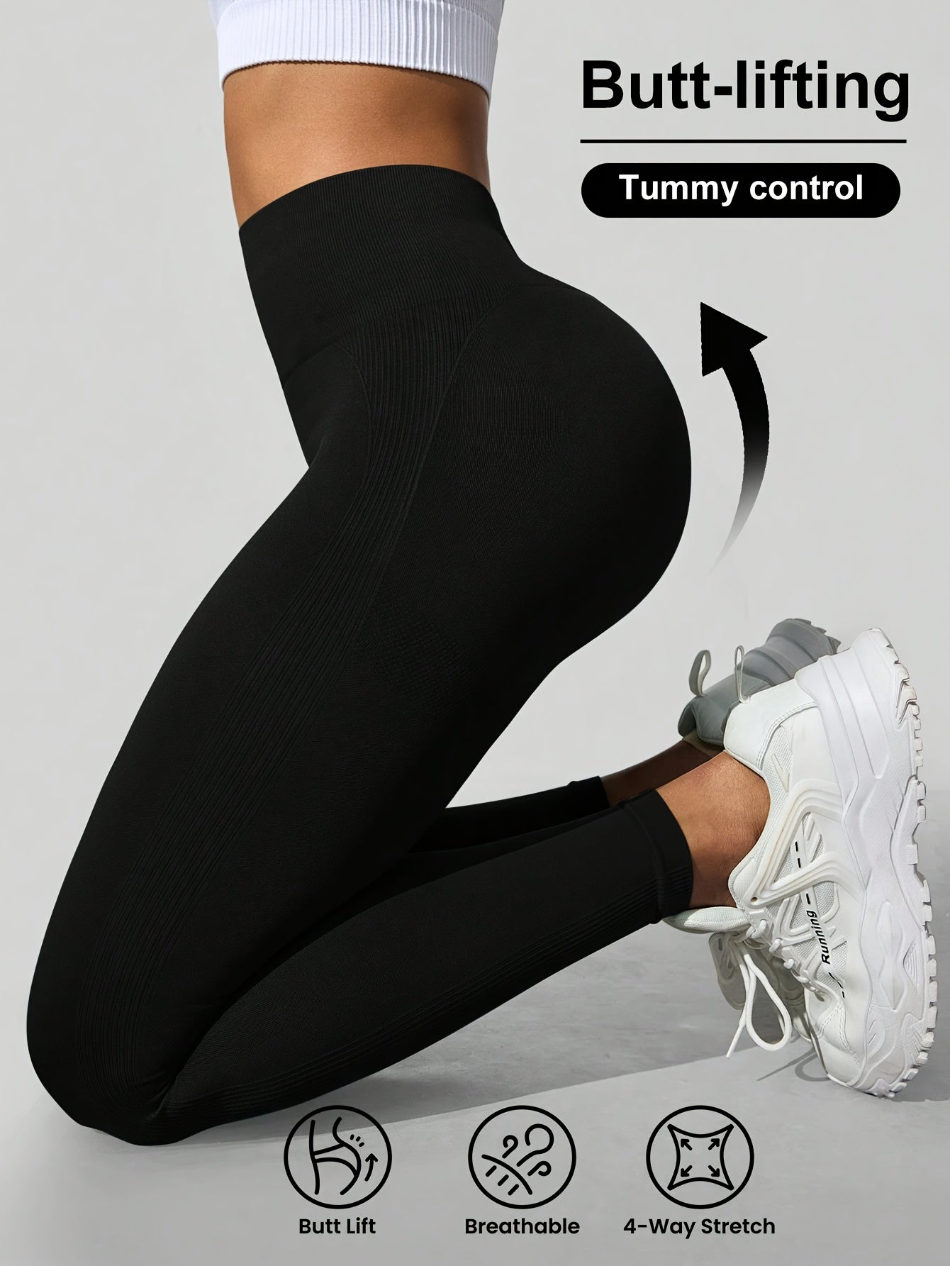 Leggings yoga mujer, leggings cintura alta, leggings rayas laterales, leggings deportivos mujer, ropa deportiva mujer, VIVAVIA, yoga, running, entrenamiento, gimnasio, fitness, poliamida, elastano, elásticos.