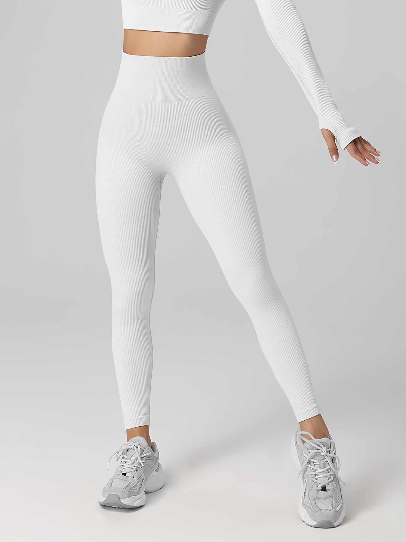 Leggings de Yoga Acanalados para Mujer, Mayas Elásticas Sin Costuras para Ejercicio de Fitness, Pantalones Largos Deportivos para Mujer.