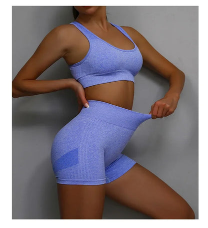 Conjunto Yoga Mujer Sin Costuras | Top y Shorts | Elástico | Conjunto yoga mujer, conjunto deportivo mujer, yoga, running, entrenamiento,