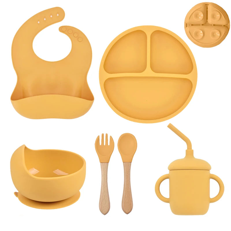 4/5/6PCS Baby Silicone Tableware