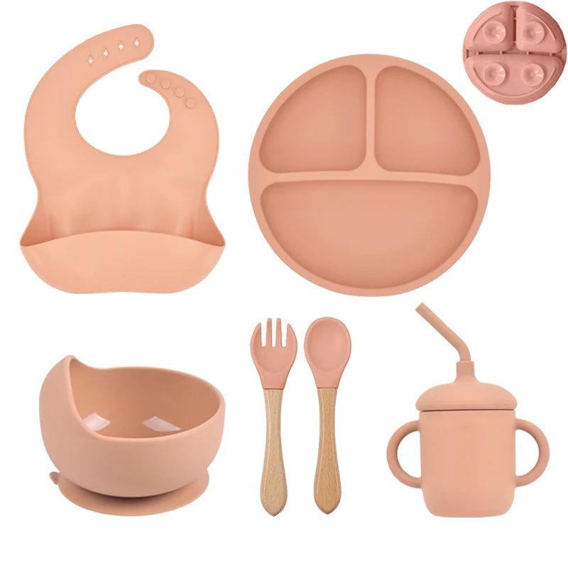 4/5/6PCS Baby Silicone Tableware