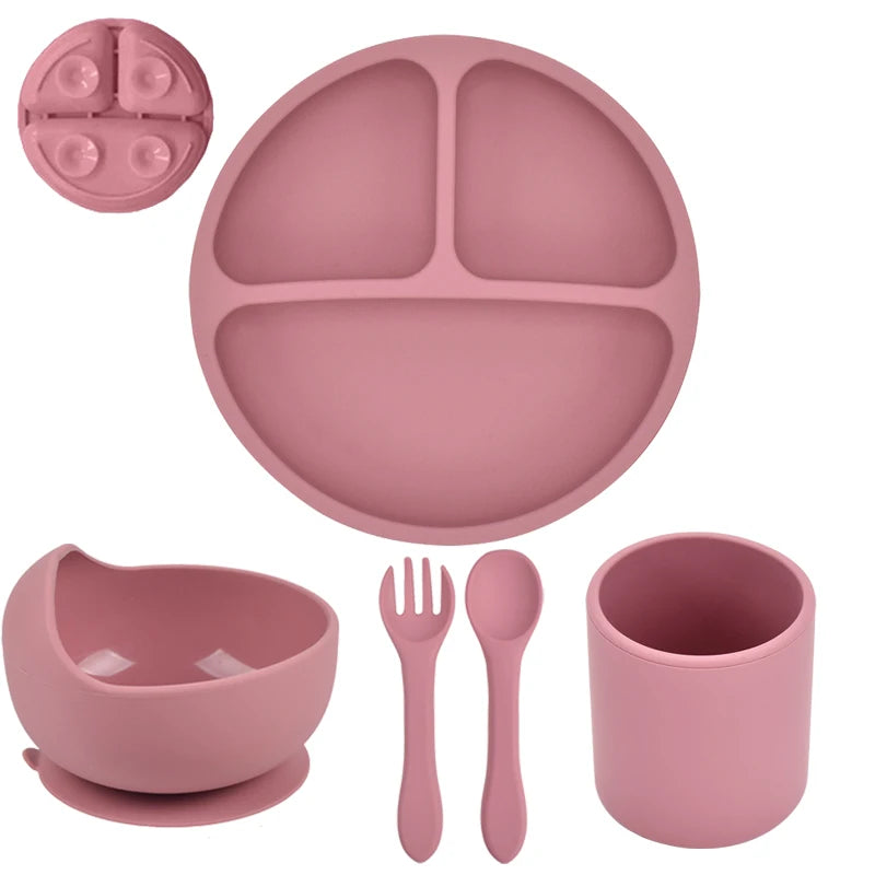 4/5/6PCS Baby Silicone Tableware