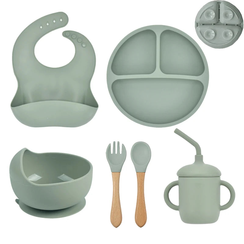 4/5/6PCS Baby Silicone Tableware