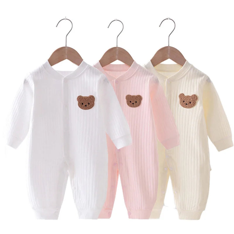 Bear Newborn Jumpsuit Cotton Autumn Spring Baby Romper Toddler Girls Boys Clothes Infant One-Piece Kids Onesie Home Leisure Wear