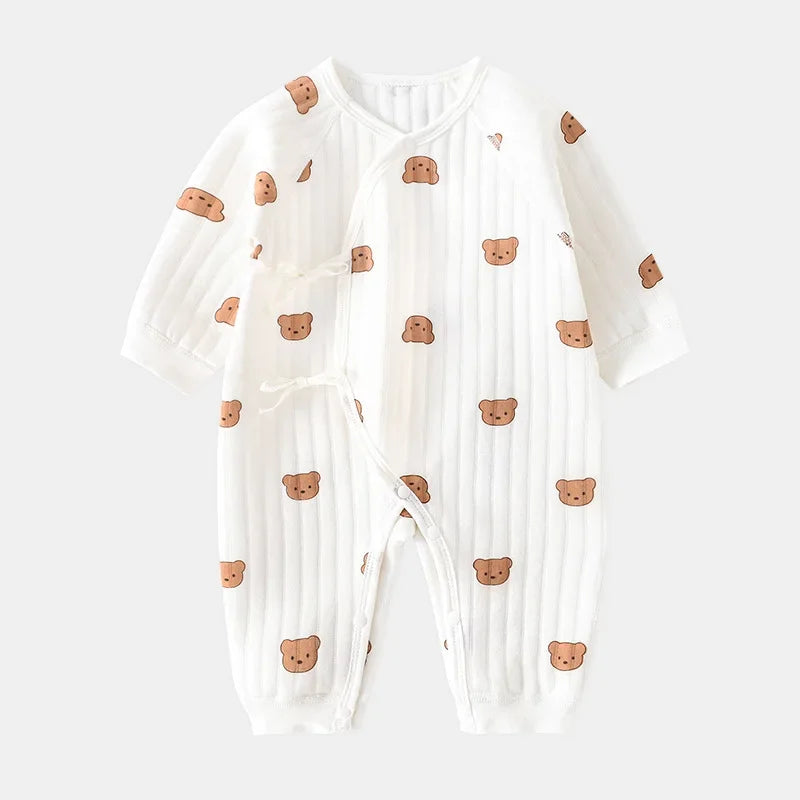 0-6m Newborn Baby Jumpsuit Long Sleeves Boys Girls Romper Cotton Jumpsuits Clothes for Babies Outfits Soft One-Piece Pajamas