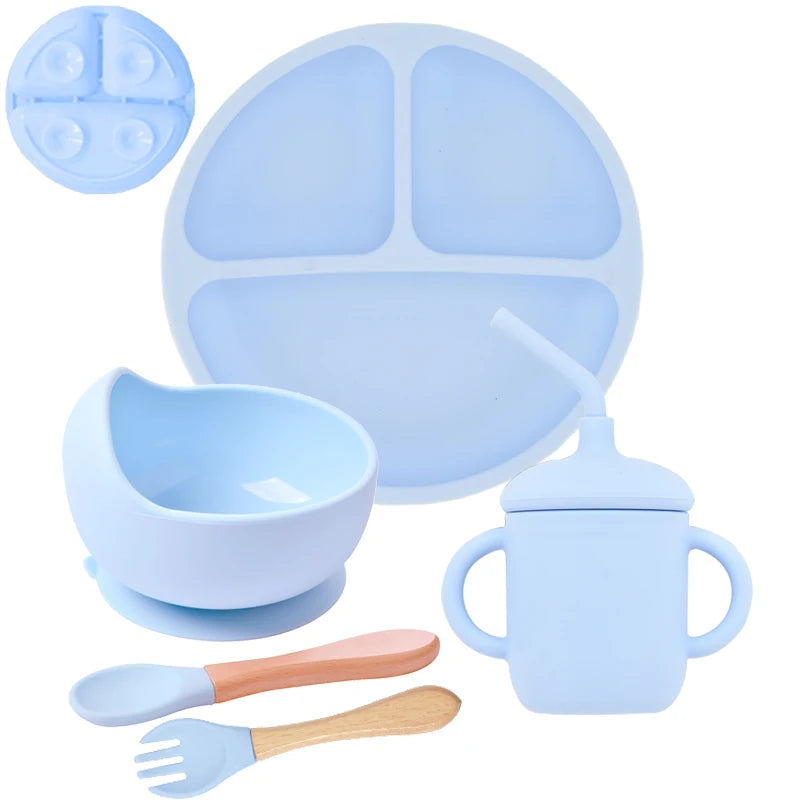 4/5/6PCS Baby Silicone Tableware