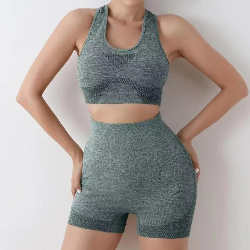 Yoga Set Gym Shorts Women Sport Bras Brassiere Workout Tops For Women Yoga Clothes Fitness Leggings Gym Set Seamless Yoga Sets