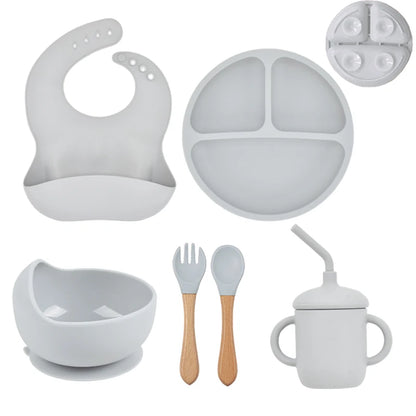 4/5/6PCS Baby Silicone Tableware