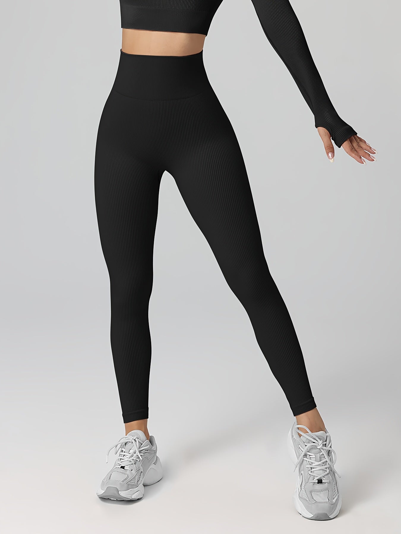 Leggings de Yoga Acanalados para Mujer, Mayas Elásticas Sin Costuras para Ejercicio de Fitness, Pantalones Largos Deportivos para Mujer.